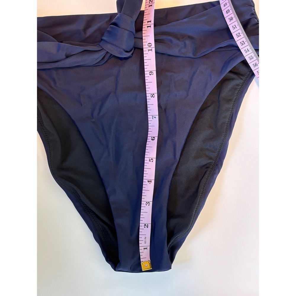 NEW‎ J.Crew Bikini Bottom Navy Blue Womens XS High Waisted Knot Front BC110 - Picture 7 of 8